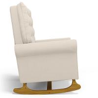 Kit 02 Poltronas De Amamentação Base Madeira Balanço Brenda G05 Veludo Creme - Mpozenato - 5