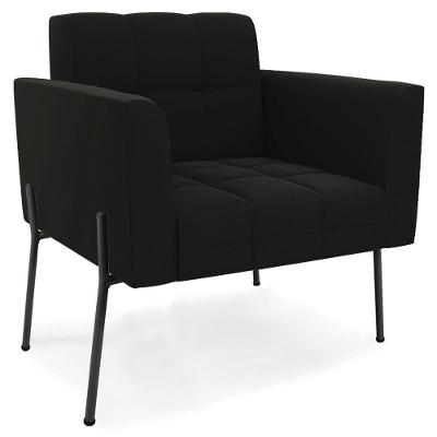 Poltrona Para Sala Ana Suede Preto Ibiza