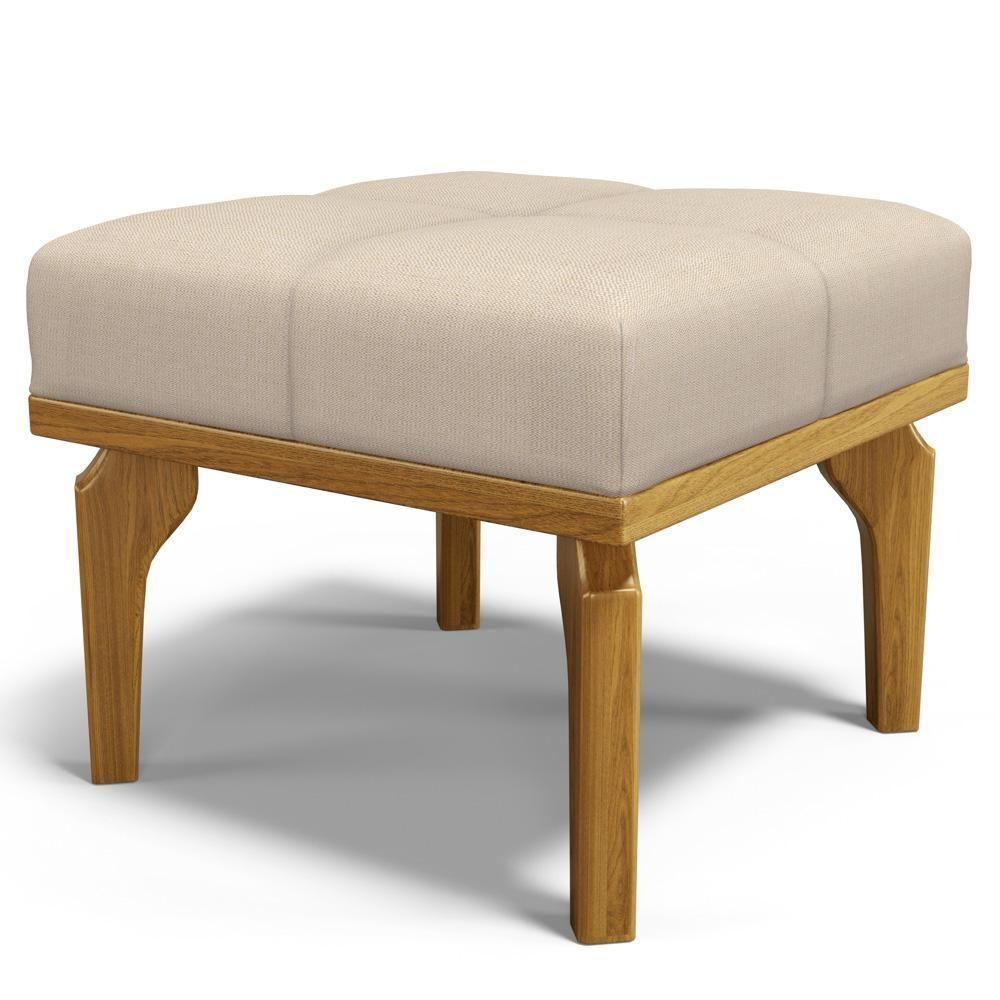 Kit 02 Poltronas De Amamentação E Descanso Base Madeira Balanço Brenda G05 Linho Creme - Mpozenato - 9