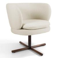 Kit 2 Poltronas Decorativas Melissa Base Xis Giratória Veludo C-309 Bege - Domi - 2