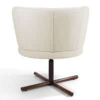 Kit 2 Poltronas Decorativas Melissa Base Xis Giratória Veludo C-309 Bege - Domi - 6