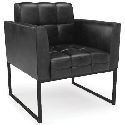 Poltrona Decorativa Ana Sintético PU Preto Ibiza