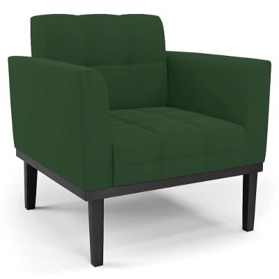 Poltrona Decorativa Ana Veludo Preto Verde Ibiza