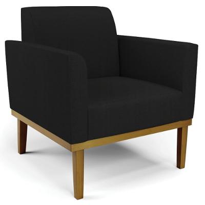 Poltrona Decorativa Maressa Linho Preto Ibiza