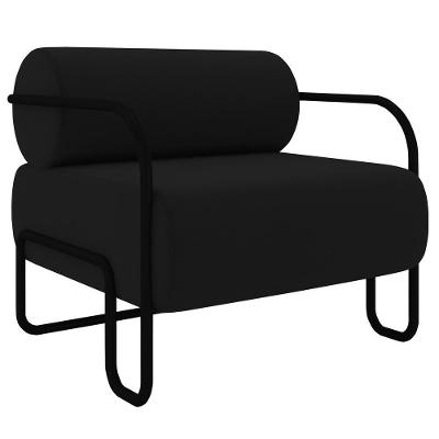 Poltrona Decorativa Kira K04 Para Sala Industrial Veludo Preto Mpozenato
