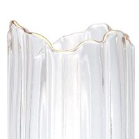 Vaso De Vidro Transparente Com Borda Dourada Para Flores Arranjos Plantas 10x25cm Wolff