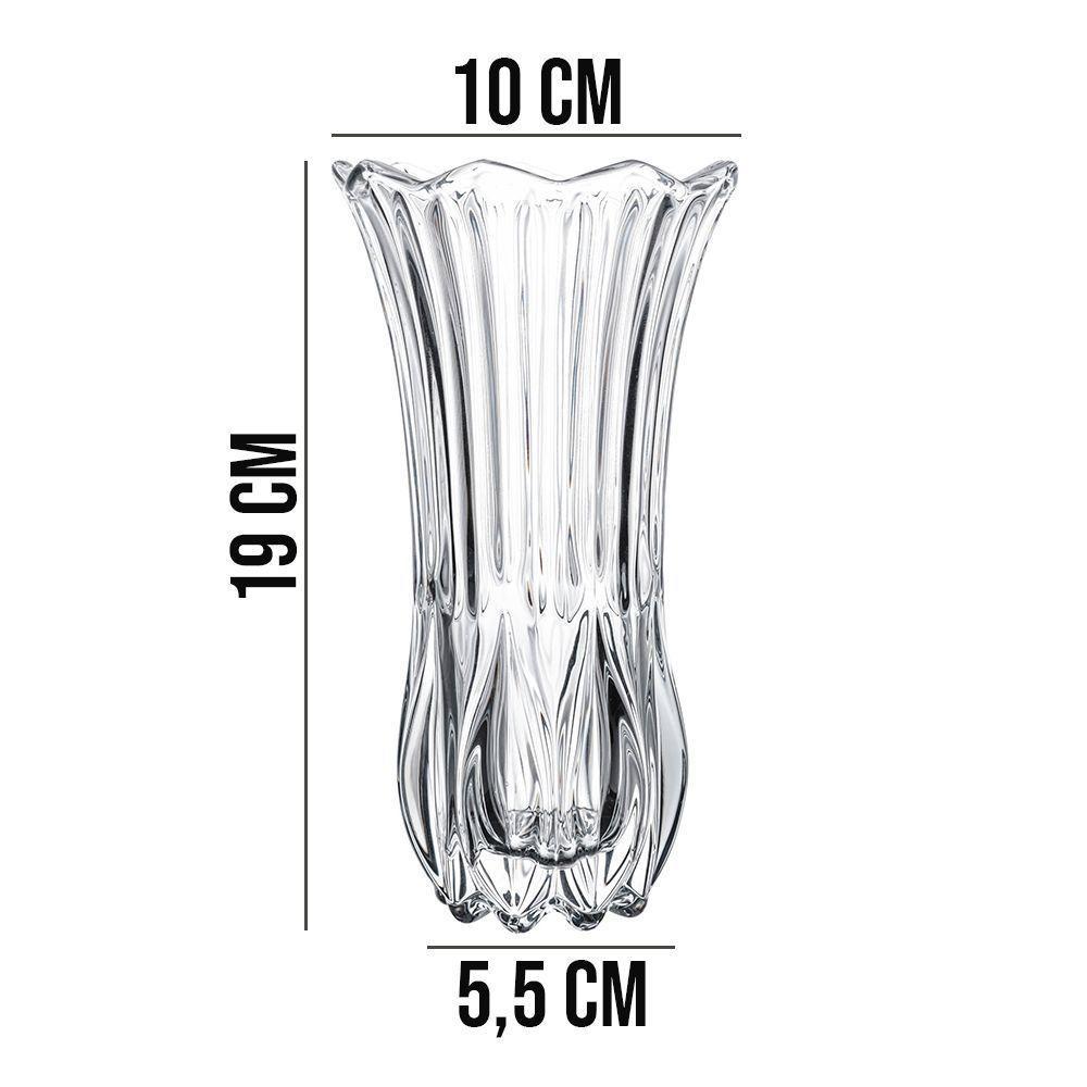 Vaso De Vidro Transparente Tulipa Para Flores Arranjos Plantas 10x19cm Wolff - 4