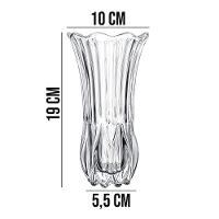 Vaso De Vidro Transparente Tulipa Para Flores Arranjos Plantas 10x19cm Wolff