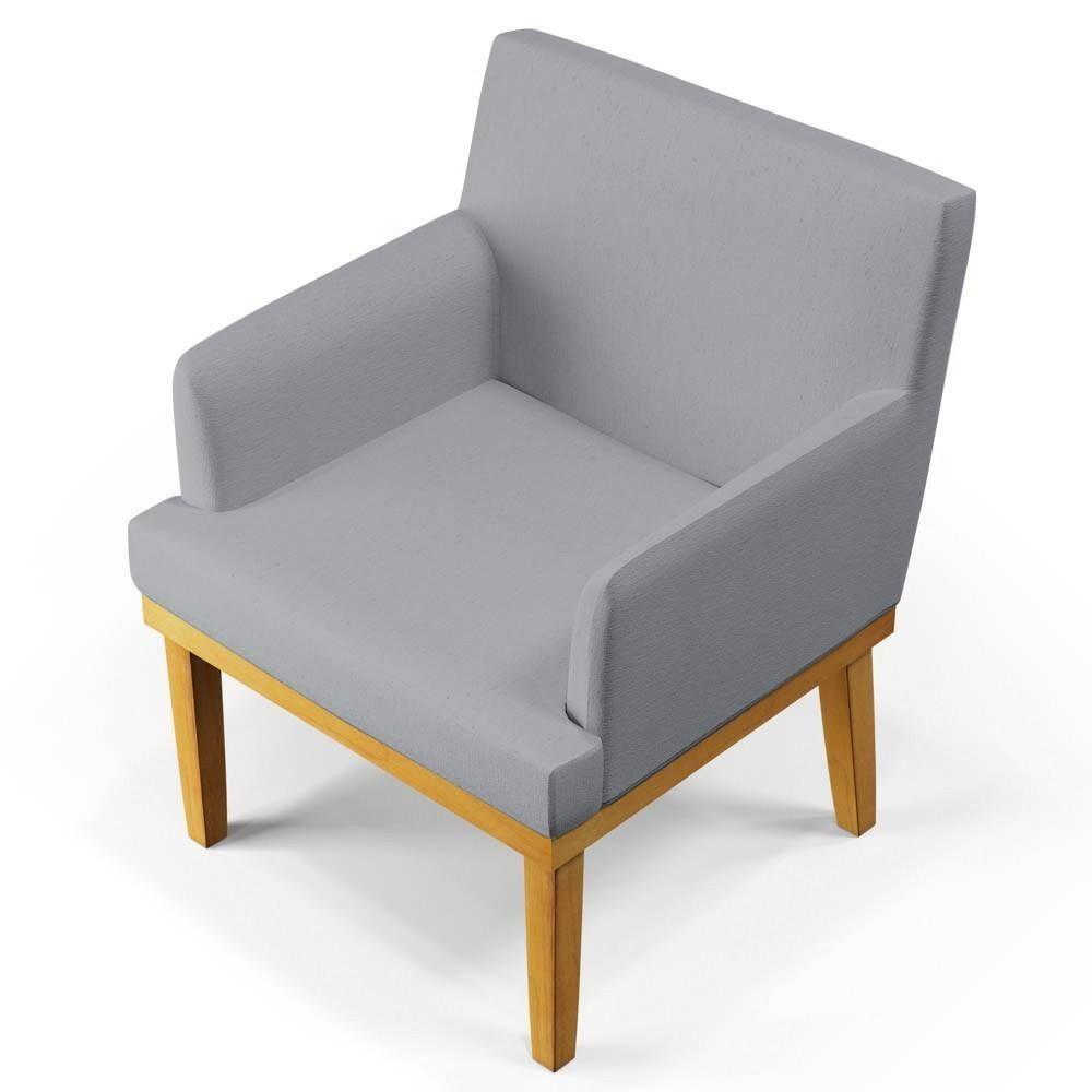 Kit 2 Poltronas Decorativas Vitória W01 Linho Cinza - Mpozenato - 3