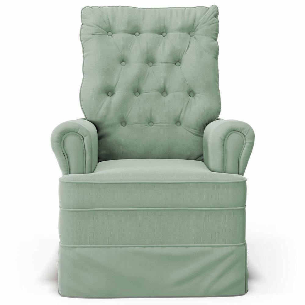 Kit 02 Poltronas De Amamentação E Descanso Com Balanço Laís G05 Veludo Verde - Mpozenato - 7
