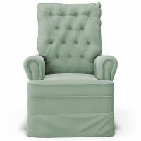 Kit 02 Poltronas De Amamentação E Descanso Com Balanço Laís G05 Veludo Verde - Mpozenato - 7