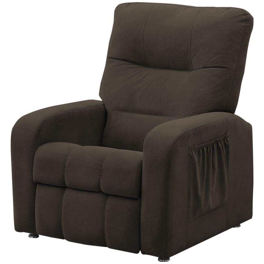 Poltrona Do Papai Reclinável Turim Veludo Marrom - Js Móveis - 1