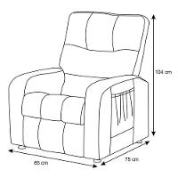 Poltrona Do Papai Reclinável Turim Veludo Marrom - Js Móveis - 3