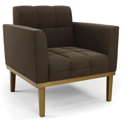 Poltrona Decorativa Ana Suede Marrom Ibiza