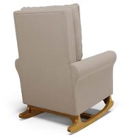 Kit 02 Poltronas De Amamentação Base Madeira Balanço Brenda G05 Veludo Bege - Mpozenato - 6