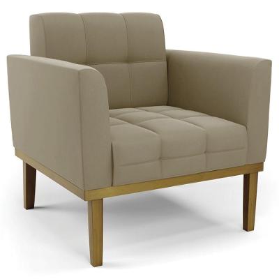Poltrona Decorativa Ana Suede Marrom Ibiza