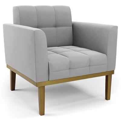 Poltrona Decorativa Ana Suede Cinza Ibiza