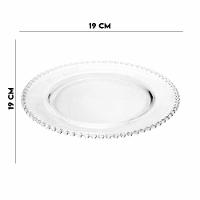 Jogo 6 Pratos Sobremesa Cristal Pearl Clear Wolff 19cm - 3