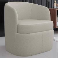 Kit 2 Poltronas Giratória Decorativa Para Sala Dandara K04 Bouclê Bege - Mpozenato - 2