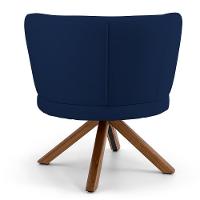 Kit 2 Poltronas Decorativas Melissa Base Giromad Giratória Veludo C-304 Azul Marinho - Domi - 6