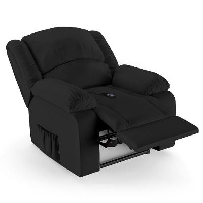 Poltrona Do Papai Reclinável Pietra Controle Power Elétrico Usb Fh9 Pu Preto - Mpozenato