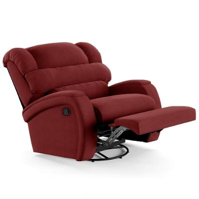 Poltrona Do Papai Reclinável Kalie Glider Giratória Usb Fh9 Veludo Vermelho - Mpozenato