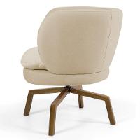 Poltrona Decorativa Sala De Estar Melissa Base Ka Giratória Castanho C-129 Linho Bege Escuro - Domi - 3