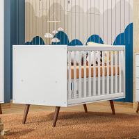 Berço Mini Cama Q Encanto Retrô Branco Acetinado Com Colchão Supreme - Qmovi Branco Acetinado - 2