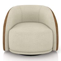 Poltrona Decorativa Giratória Kit 2 Lya M22 Boucle Bege/sintético Marrom - Mpozenato - 3