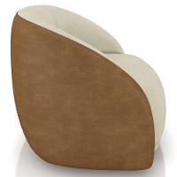 Poltrona Decorativa Giratória Kit 2 Lya M22 Boucle Bege/sintético Marrom - Mpozenato - 6