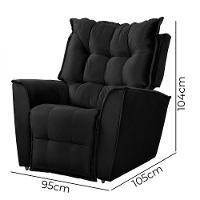 Poltrona Do Papai Reclinavel Para Sala King Tecido Veludo Preto - 7