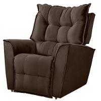 Poltrona Reclinavel Do Papai Para Sala King Veludo Chocolate Chocolate - 1