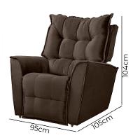 Poltrona Reclinavel Do Papai Para Sala King Veludo Chocolate Chocolate - 8