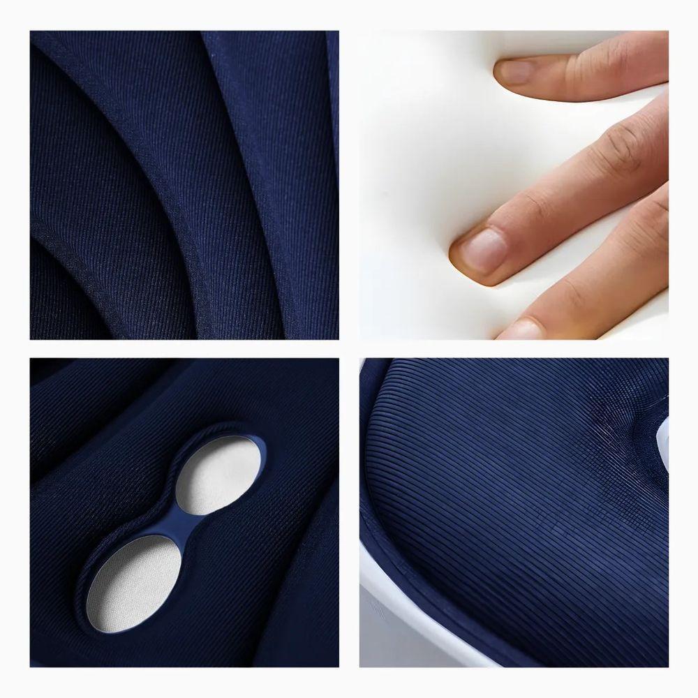 Almofada De Apoio Lombar Cadeira Correção De Coluna G - Azul - 2