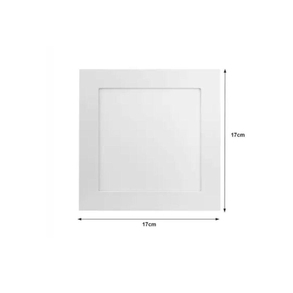 Luminária Quadrada Embutir Acab. Branco 170x170x22 12w 4000k Irc >70 Ip 40 120° 900lm - 3