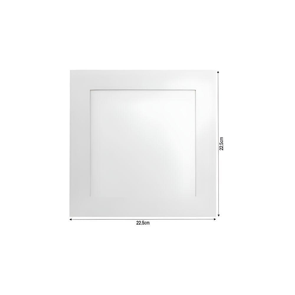 Luminária Quadrada Embutir Acab. Branco 225x225x22 20w 3000k Irc >70 Ip 40 120° 1220lm - 3