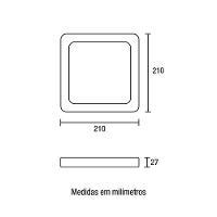 02 Painel Led Play Sobrepor Quadrado 18w Bivolt 6.500k - Branco - 5