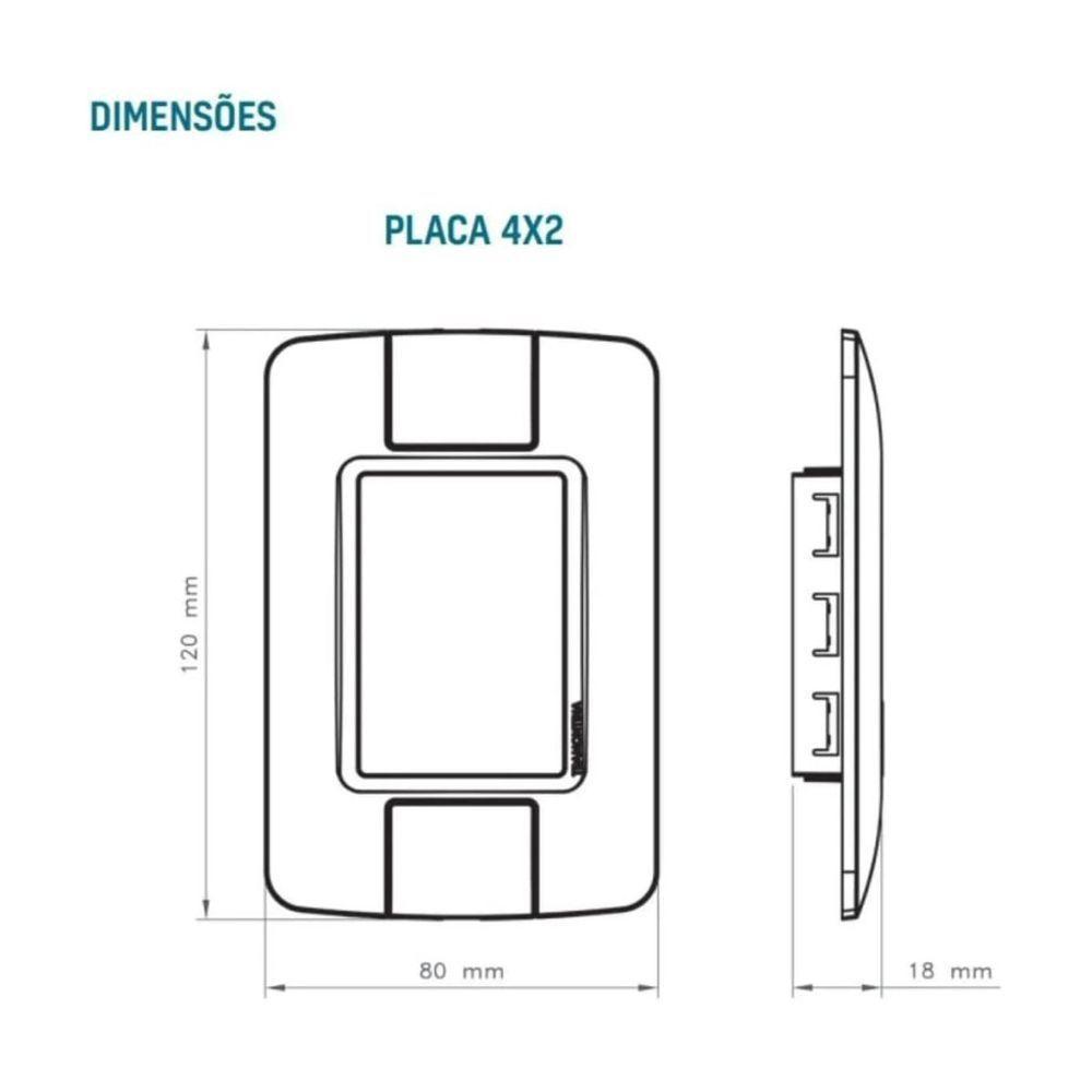 Conjunto 4x2 Com 1 Interruptor Simples 6 A 250 V E 1 Tomada 2p+t 10 A 250 V Tramontina Aria Branco - 3