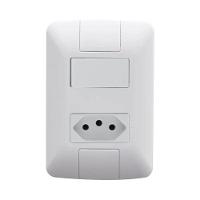 Conjunto 4x2 Com 1 Interruptor Simples 6 A 250 V E 1 Tomada 2p+t 10 A 250 V Tramontina Aria Branco - 1