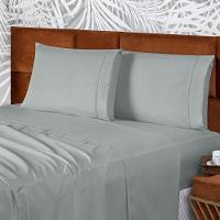 Jogo De Lençol King Confort Micropercal 300 Fios Toque De Algodão 4 Peças - Cinza - 2