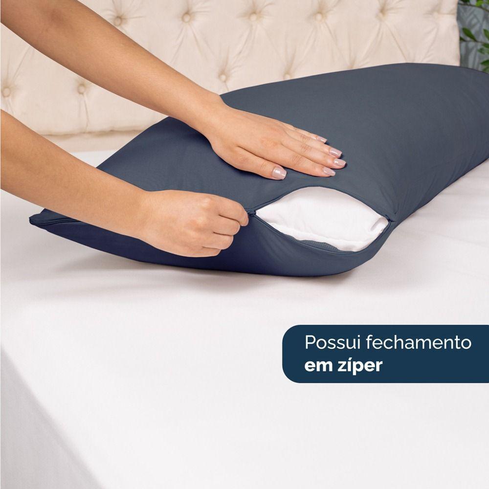 Kit 2 Fronhas Para Travesseiro De Corpo Slim 1,50cm X 50cm - Marinho - 3