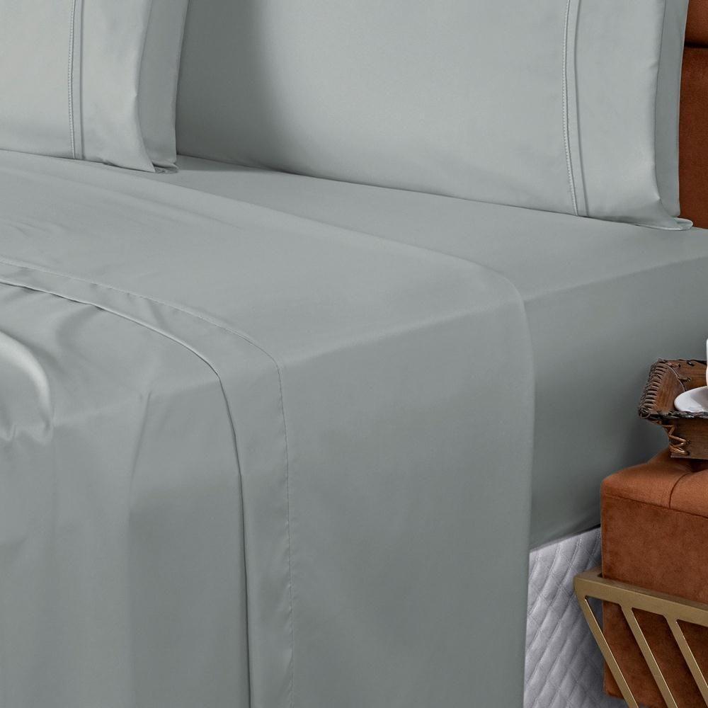 Jogo De Lençol Queen Confort Micropercal 300 Fios Toque De Algodão 4 Peças - Cinza - 2
