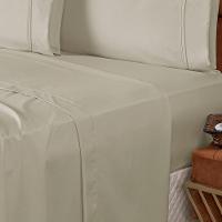 Jogo De Lençol Casal Padrão Confort Micropercal 300 Fios Toque De Algodão 4 Peças - Palha - 2