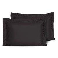 Kit 2 Fronhas Slim Com 3 Abas 50cm X 70cm Micropercal 200 Fios - Preto - 1