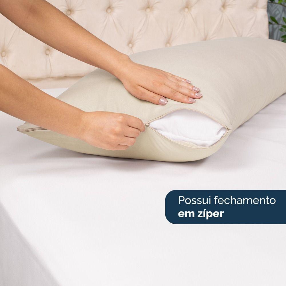 Kit 2 Fronhas Para Travesseiro De Corpo Slim 1,50cm X 50cm - Bege - 3