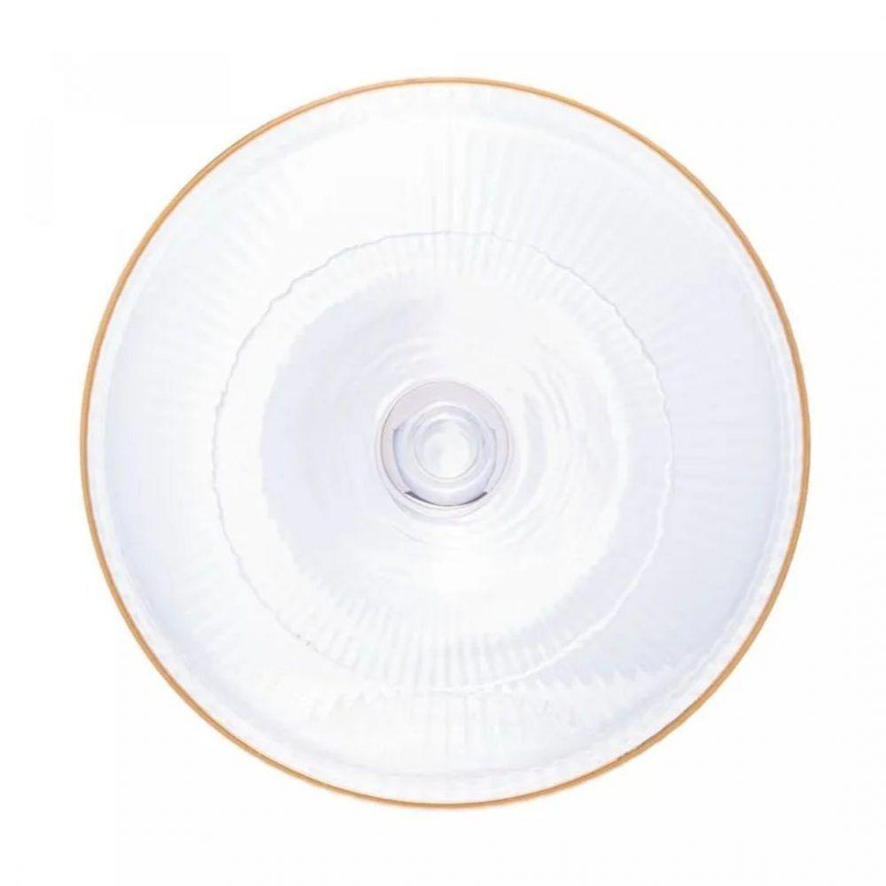 Taça De Vidro Coupe C/ Borda Dourada Lines Wollf 200ml - 3