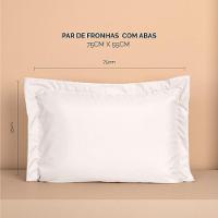 Kit 2 Fronhas Slim Com 3 Abas 50cm X 70cm Micropercal 200 Fios - Branco - 4