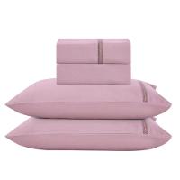 Jogo De Lençol Queen Roma Micropercal 300 Fios Toque De Algodão 4 Peças - Malva