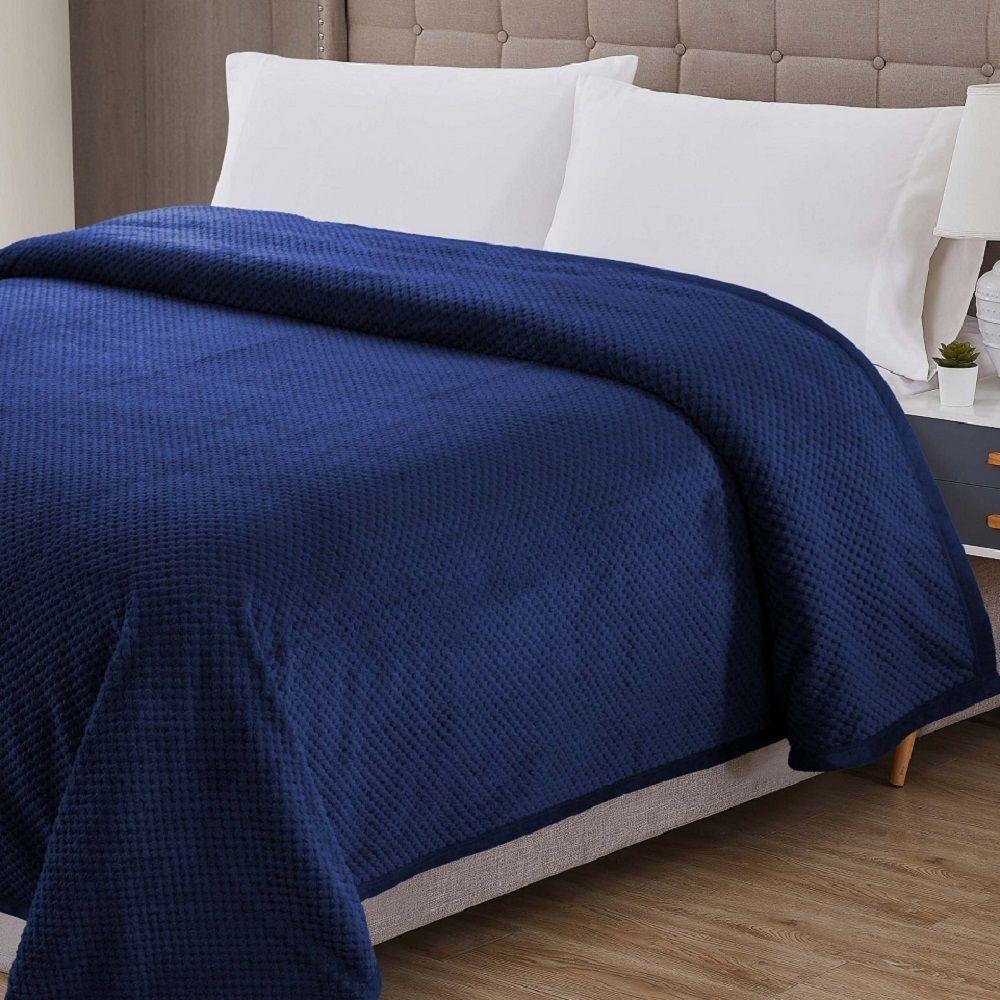 Cobertor Manta Queen Diamond 100% Poliéster Marinho - 2