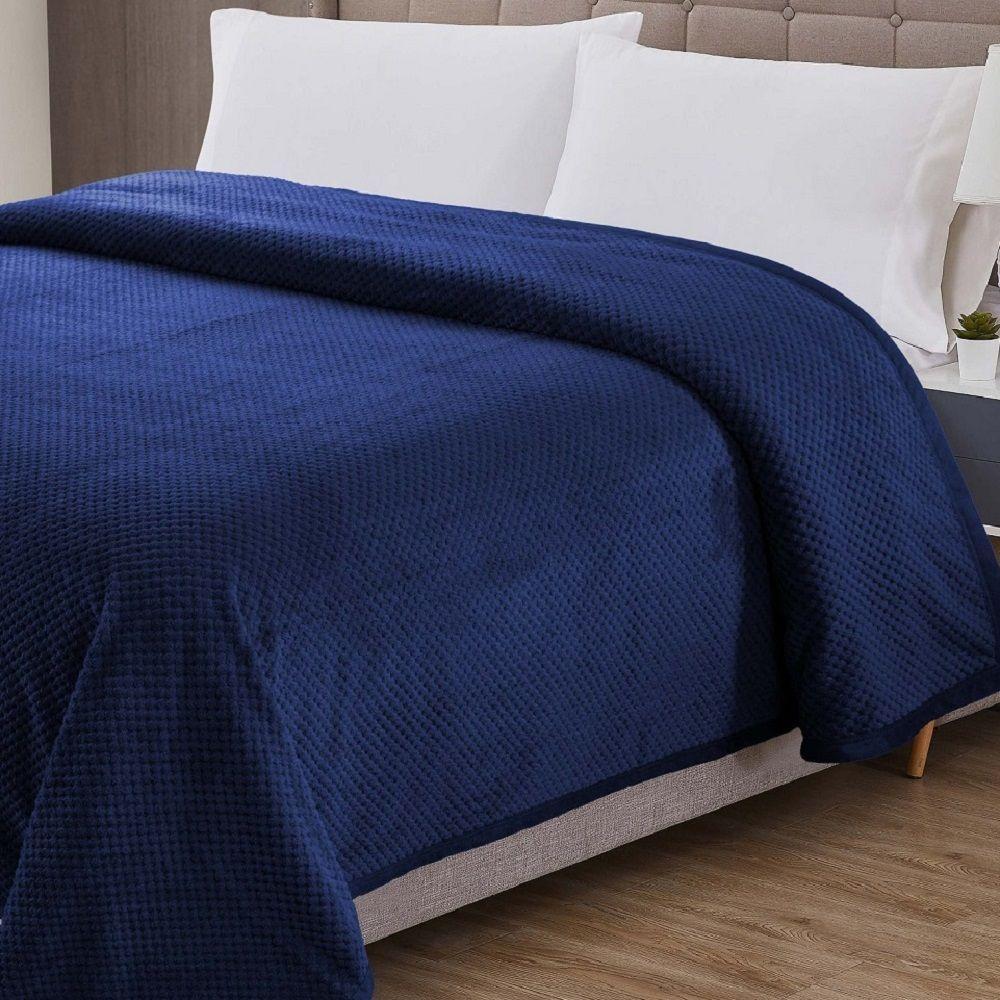 Cobertor Manta Queen Diamond 100% Poliéster Marinho - 5